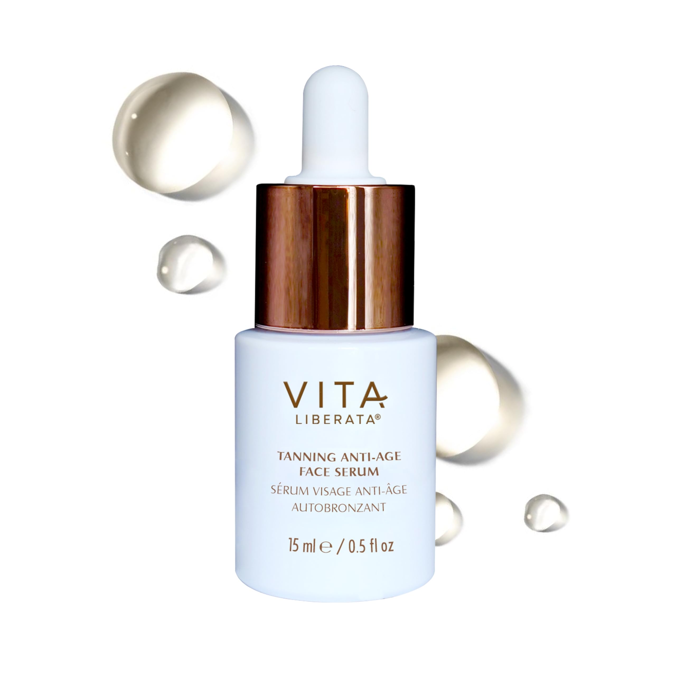 Vita Liberata Anti-Age Face Serum - Dual Action Serum, Deeply Nourishing & Hydrating, Customizable Tan, Formulated with Bakuchiol & Organic Botanicals, 30ml / 0.5 fl oz