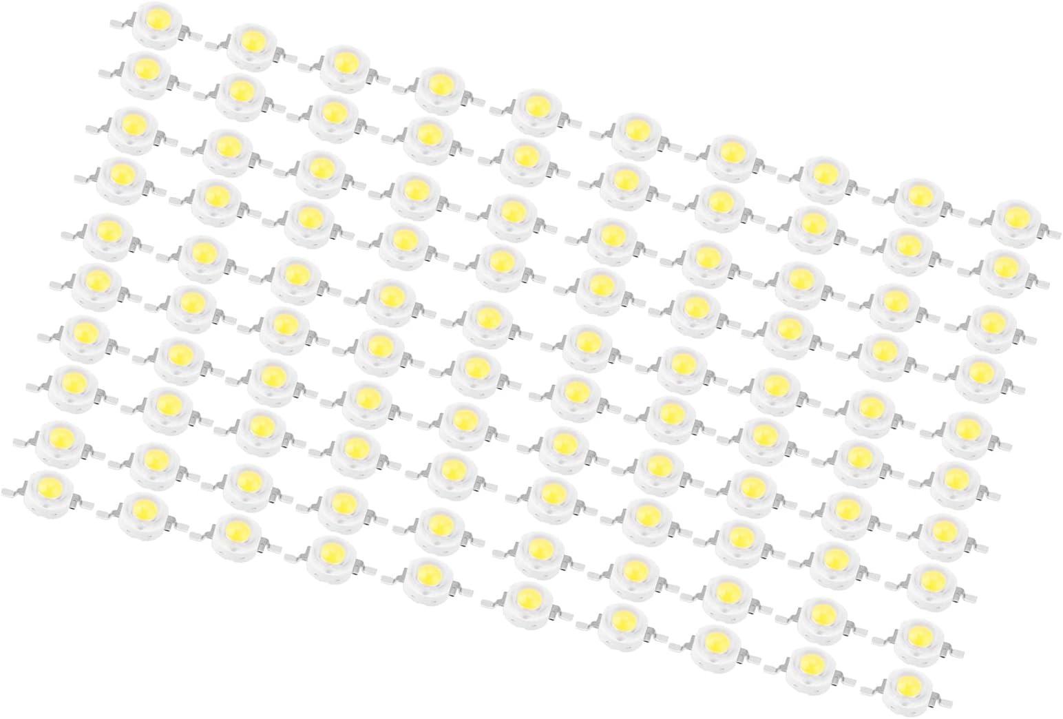 LED Beads Light 3W Highpower LED Chips, SMD Lightemitting Diode Chips, Suitable for DIY Lighting Devices, 100 Pieces per Pack. (True White 6000-6500K)