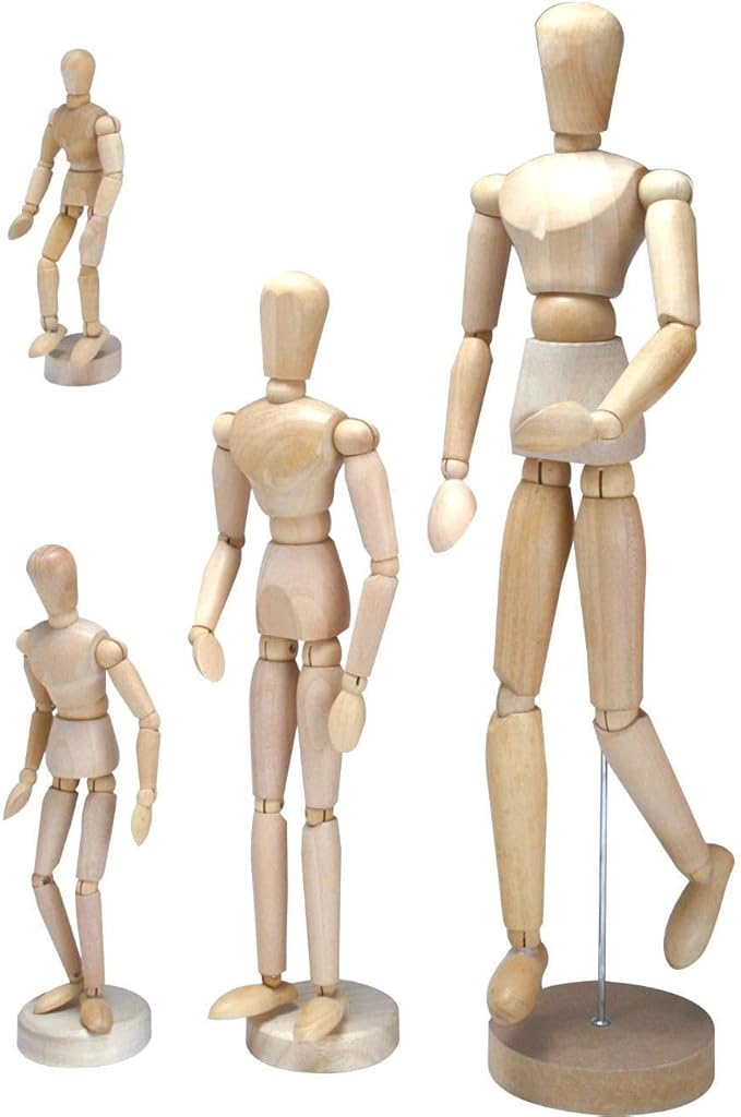 Janrax Maniquí de Madera para Dibujo 12in Articulado miniatura 8