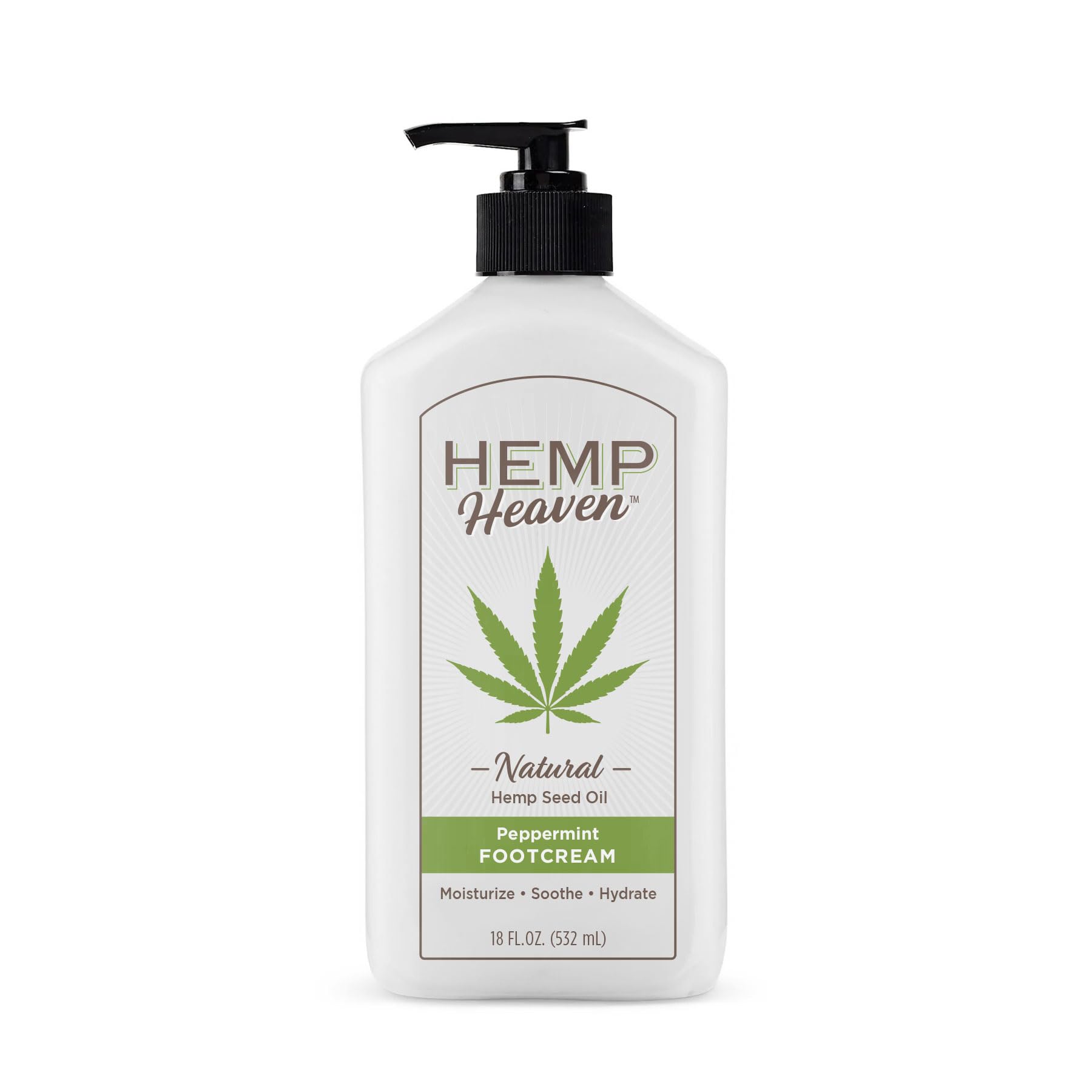 Hemp Foot Cream, Peppermint, 18 oz Peppermint 18 Fl Oz (Pack of 1)