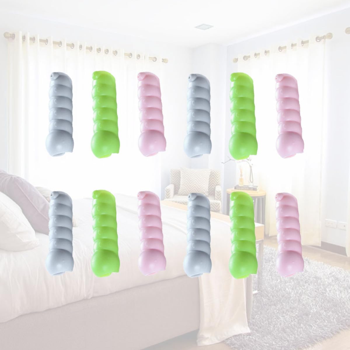 24pcs Bed Sheet Clip Fasteners Abs Y Shaped Opening Anti Slip Holder | Home and Hotel Use, Fixes Corners in Place, Keeps Bedding Tidy, Suitable for Sheets and Shirts Random Color