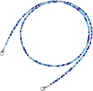 حبل عقد مزين بالخرز للنظارات مع مشابك النظارات، حامل نظارات، عبوة واحدة، للنساء والاطفال