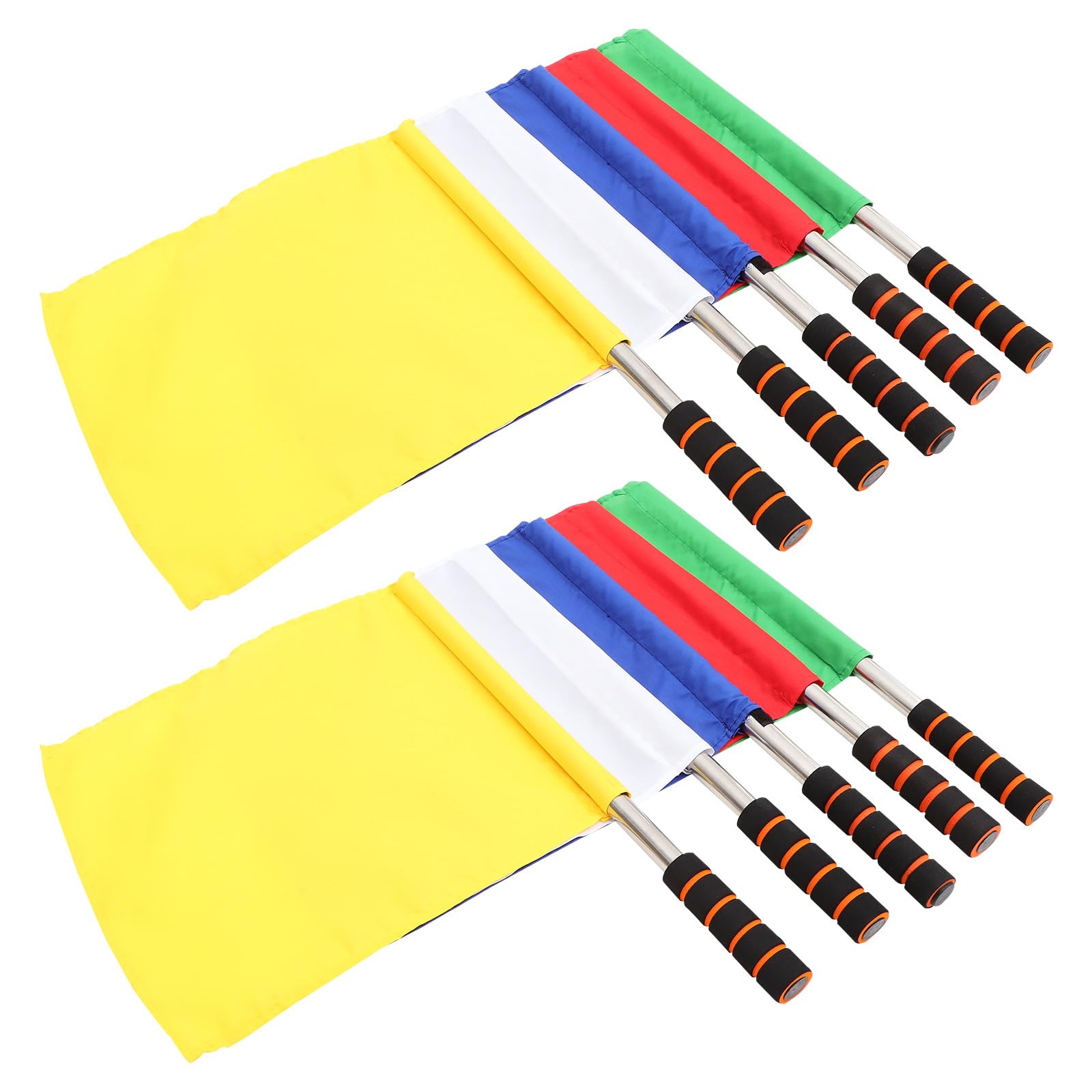 HOMSFOU Set 10 Bandiere Arbitrali da Gara Sportiva Impugnatura Antiscivolo, Bandiere Segnaletiche Colorate per Calcio e Hockey, Bandierine Portatili per Segnalazione Stradale