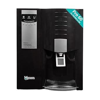 Peore Pro-60 Nanofiltration/NF + UV Water Purifier (Black) | Retains healthy minerals in water without TDS controller | Better than RO water Purifier (For TDS 300 to 600)