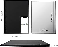 Vista 2 de ZBEIVAN Espejo de maquillaje plegable portátil extra grande de 12 x 9 pulgadas, espejo de tocador de piel sintética sin marco con soporte para mesa