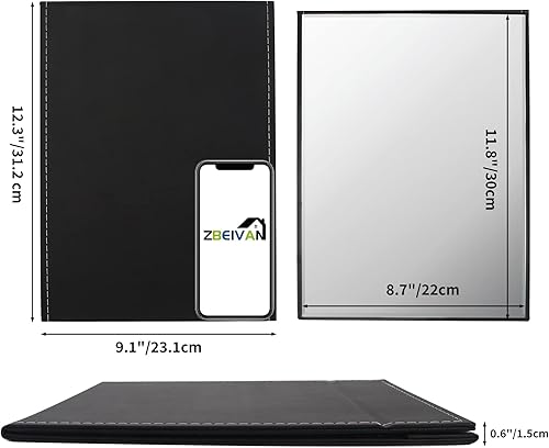 Miniatura 3 de ZBEIVAN Espejo de maquillaje portátil blanco de 10x7 y 12x9 negro