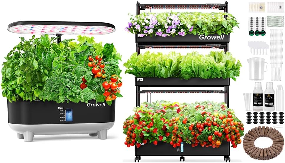16 Pods Hydroponics Growing System Kit & 90 Pods Vertical Indoor Garden