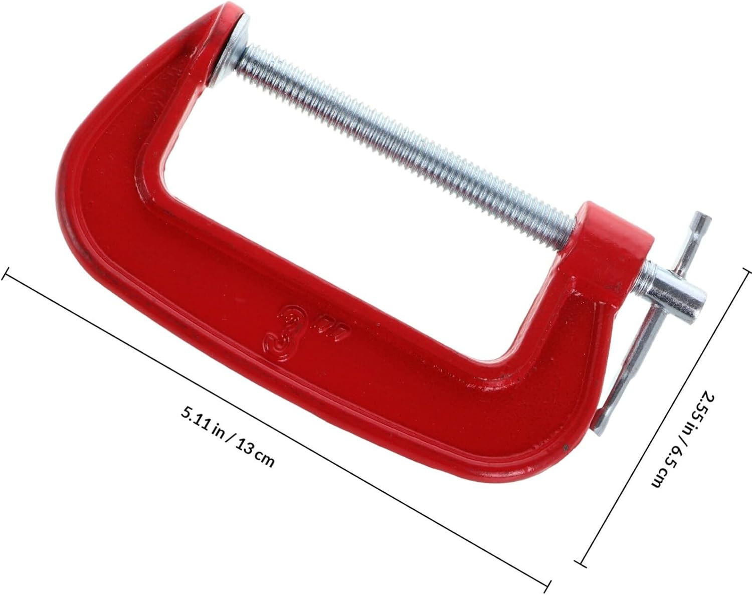 6pcs 3-inch Red Metal C Clamps Set 77mm Welding and Woodworking Heavy Duty G-type Clamp Fastening Tool for Assembly and Construction