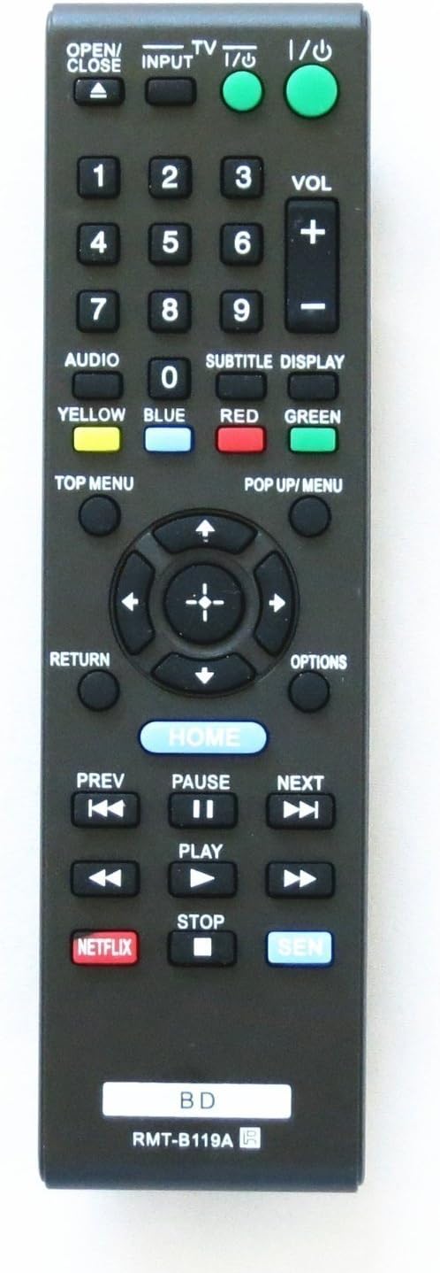 Amaz247 RMT-B119A Sony Remote for BDP-BX110, BDP-BX310, BDP-BX510, BDP-BX59, BDP-S1100, BDP-S3100, BDP-S390, BDP-S5100, BDP-S580, BDP-S590