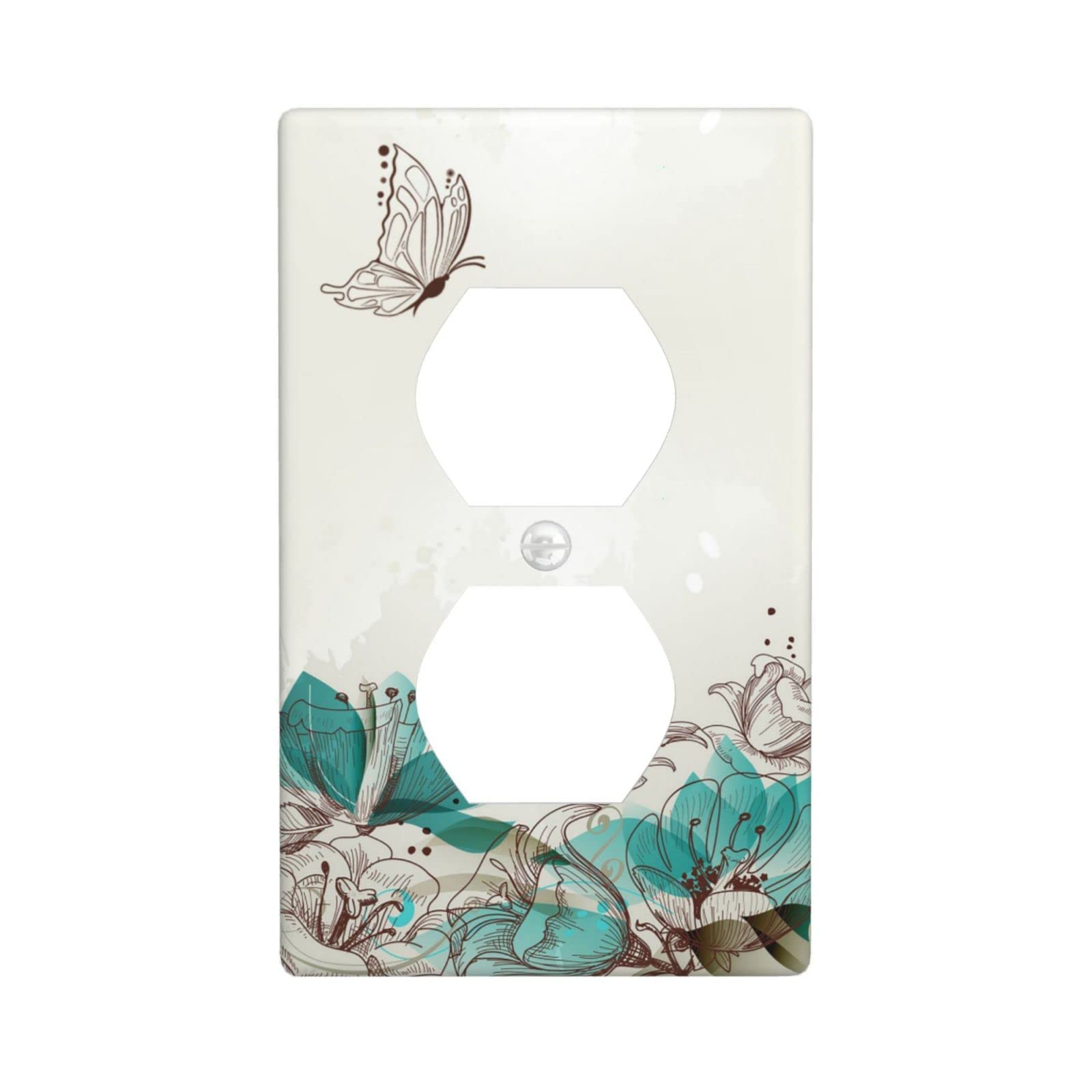 Butterfly Floral Light Switch Cover Plate Decorative Outlet Wall Plates for Electrical Light Switches and Outlet Covers Kitchen Home Decor