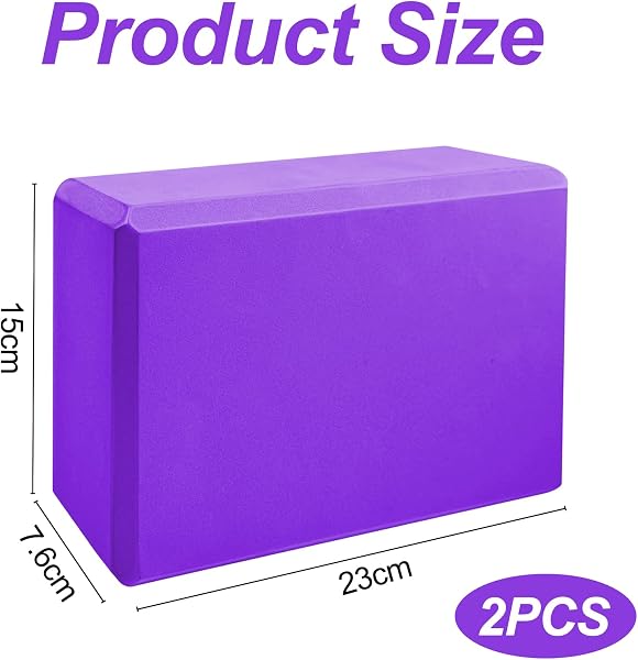 Lixiluxia 23×15×7.6cm Mattoncini Yoga 2 Pezzi, Blocco Yoga, Blocchi Mattoncino in Schiuma Eva per Pilates, Fitness, Esercizi, Stretching - 2
