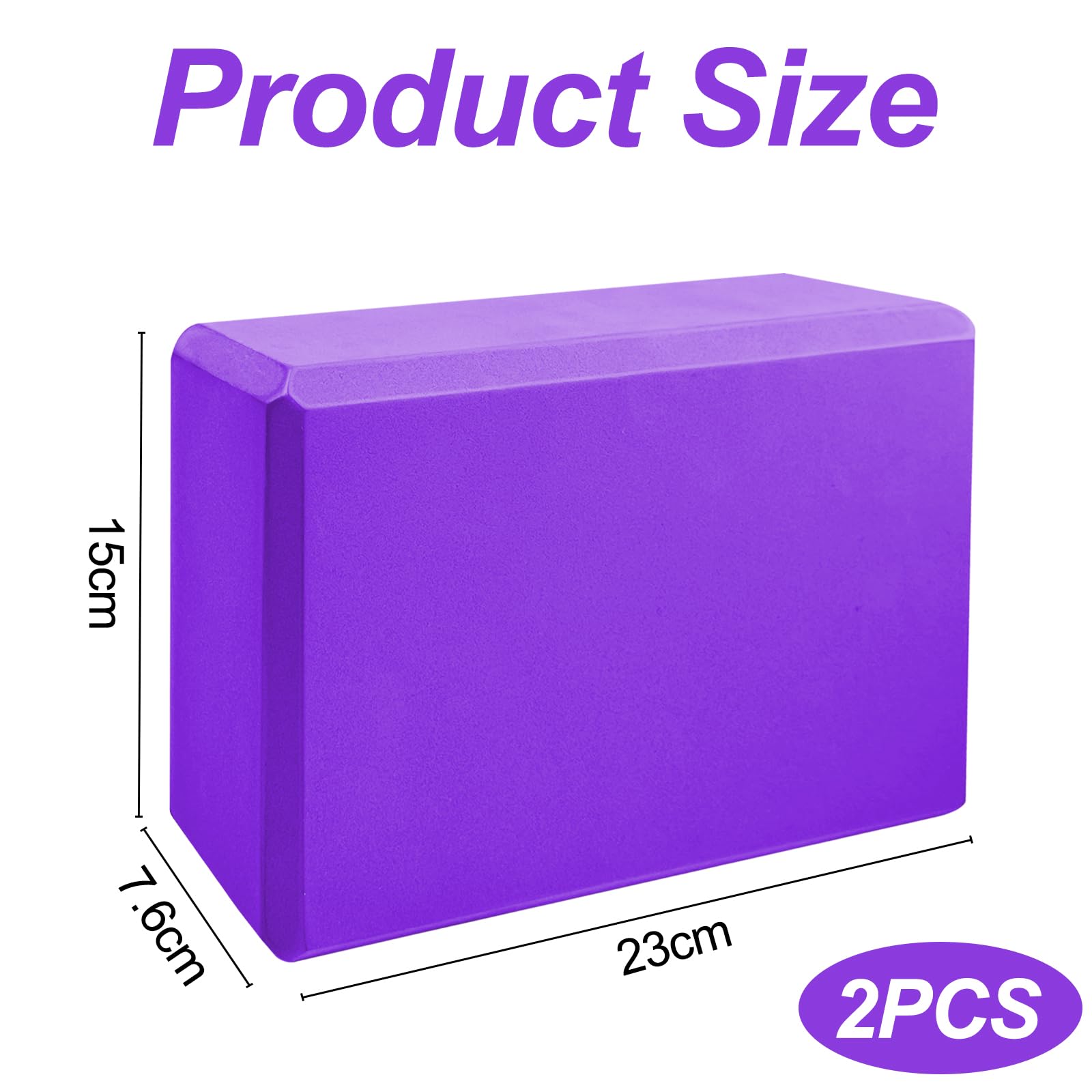 Lixiluxia 23×15×7.6cm Lot de 2 Brique Yoga, Bloc Yoga, Blocs de en Mousse EVA Haute Densité pour Améliorer l'équilibre et la Flexibilité pour le Pilates, Méditation