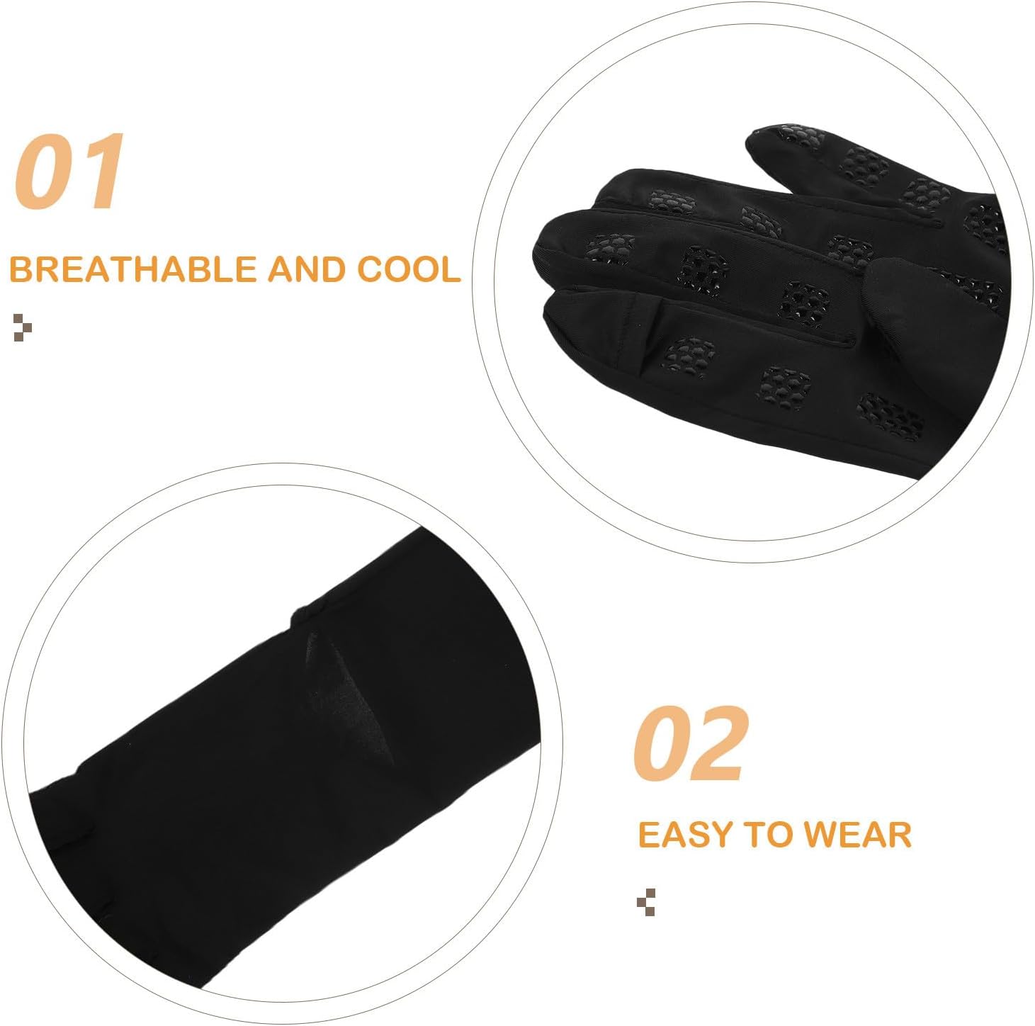 1 Pair UV Sun Protection Gloves for Men and Women, Long Nylon Arm Sleeves with Breathable and Anti Slip Features, Ultrathin Stylish Design for Summer Hiking and Outdoor Activities
