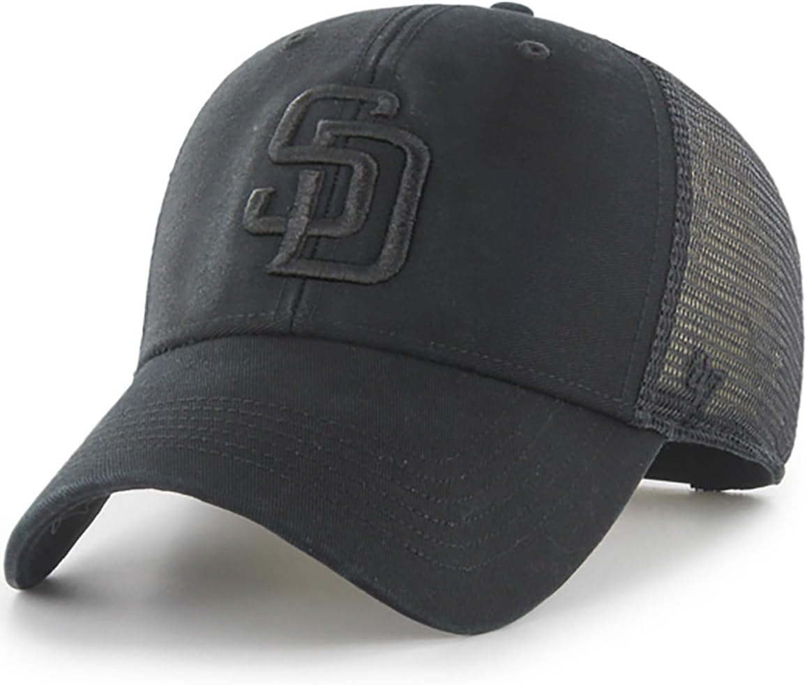 47 Brand MLB Unisex Black Team Logo Flagship MVP Mesh Trucker Adjustable Snapback Baseball Cap Adult One Size Fits All