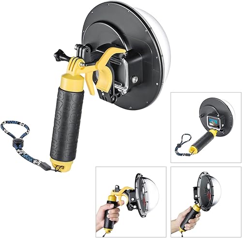 Miniatura 5 de SOONSUN Puerto de cúpula para GoPro Hero 5 6 7 Negro, lente domo subacuático con carcasa impermeable Filtro rojo conmutable integrado, 10 filtros