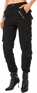 Raroauf Women's Causal Cotton Cargo Pants Military Combat Workwear Capri Pants with 8 Pockets