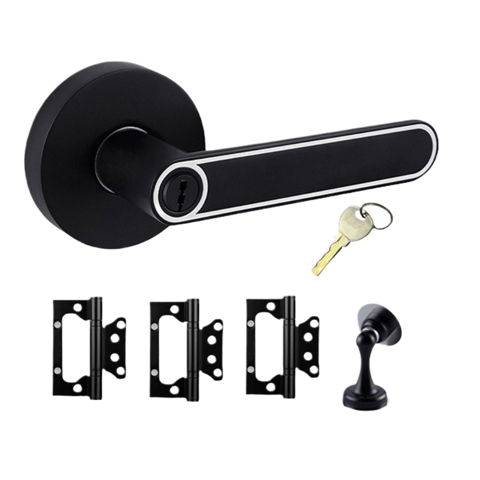 Zincs Alloys Entry Door Lock Luminously Levers with Stoppers and Hinges Handles Privacy(Door Lock)