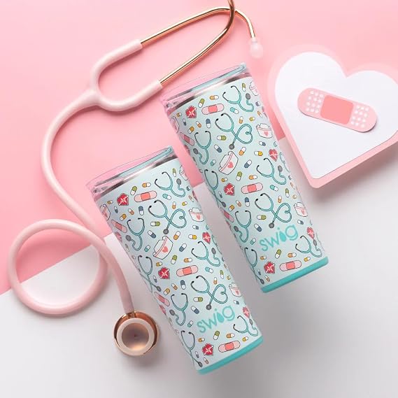 Swig Life Scrub Life Mega Set, 40oz Travel Mug with Handle and Lid and Straw + 32oz Triple Insulated Tumbler with Lid, Stainless Steel, Dishwasher Safe, Cup Holder Friendly Coffee Mugs