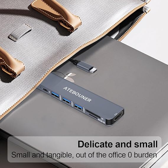 macbook adapter multi port usb c hub multi port adapter macbook usb adapter usb hub usb c 7 in 1 usb dongle 4k hdmi 100w pd usb 3.0 hub with sd card reader usb adapter for macbook air