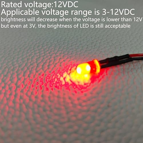 Miniatura 77 de 10pcs 0.236 in impermeable con cable LED indicador luz AC/DC 12-24V (azul)