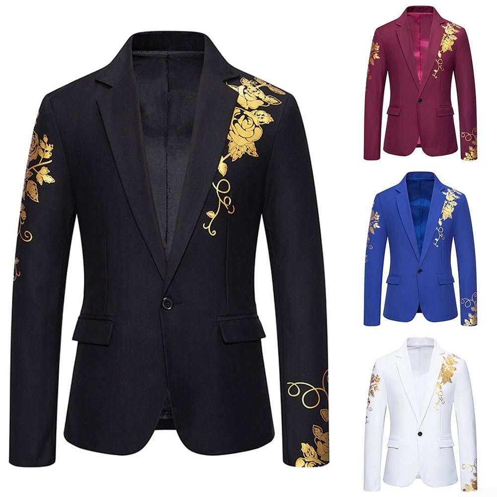 Blazer élégant cachemire floral pour homme, bronzage doré, veste de costume de mariage d'affaires