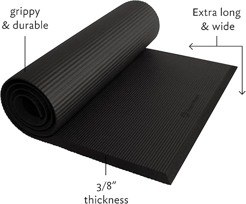 Miniatura 2 de Hugger Mugger Ultimate Cushion - Tapete de yoga negro  Lo último en grueso, agarre, suave esterilla de yoga extra larga y ancha y extra acolchada