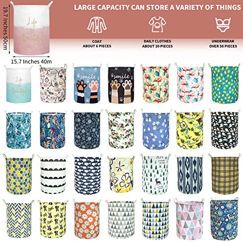 Aouker Merdes 19.7’’ Waterproof Foldable Laundry Hamper, Dirty Clothes Laundry Basket, Linen Bin Storage Organizer For Toy Collection(Life Pink) #TOP2