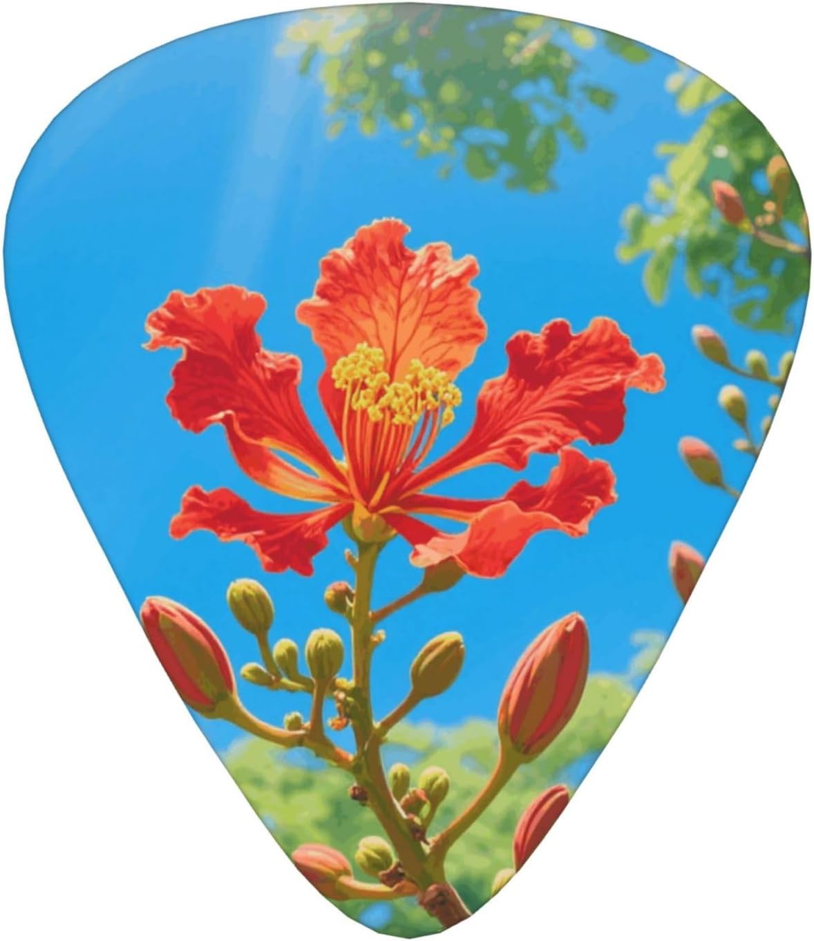 Tropical Plant Flowers print Guitar Picks With Storage Box Resistant Guitar Pick 12 Pack Guitar Accessories for Electric Guitar Ukulele Bass Personalized Gifts image 2
