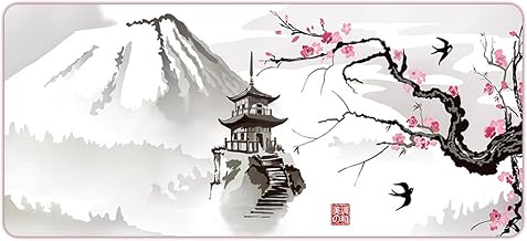 Extended Large Gaming Pad 31.50x11.81" Full Desk Art Plum Mouse Pad Rubber Base Plum Blossom Pad