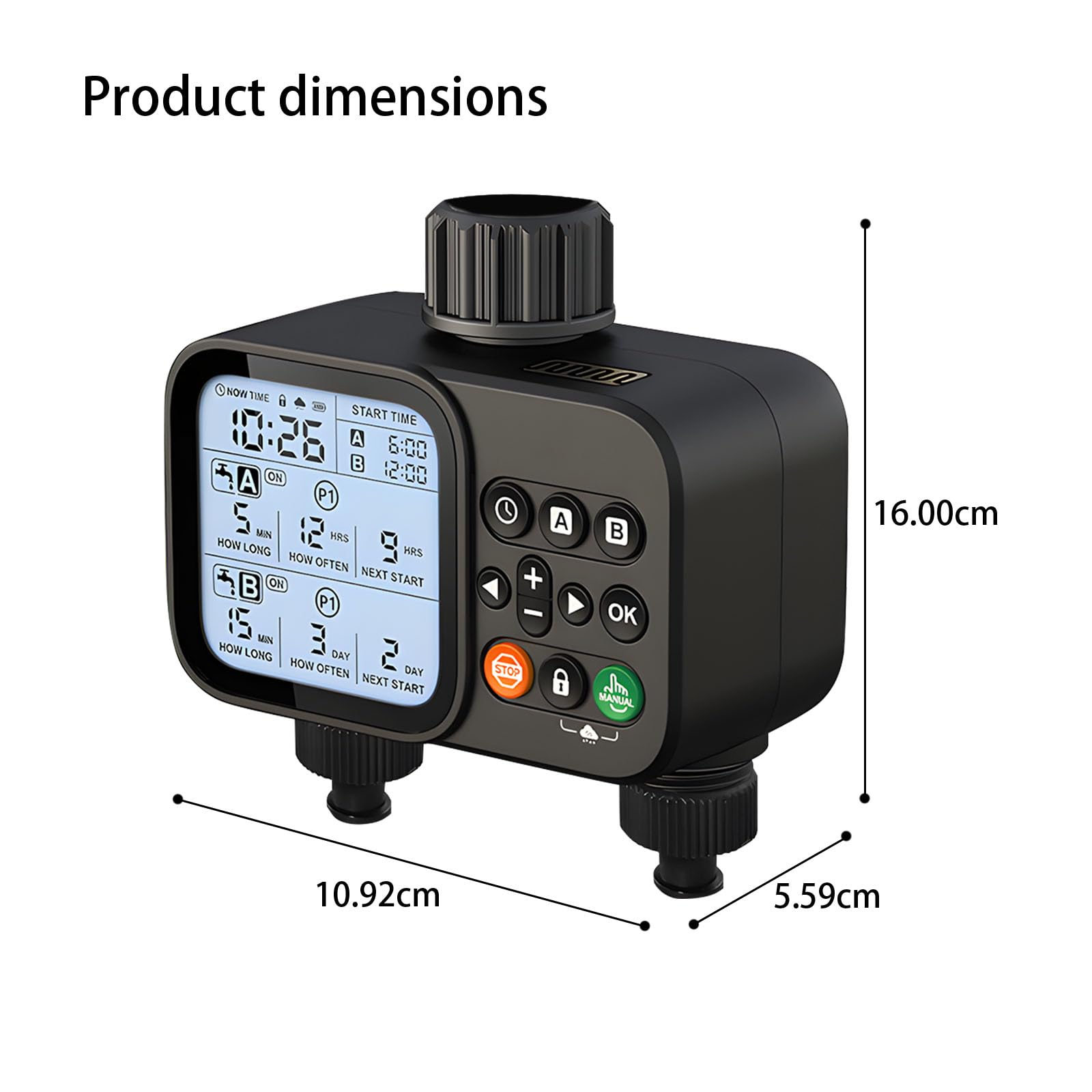 Controller Automatico per irrigazione per Fiori, Verdure e Animali Domestici con Timer irrigazione Intelligente con Controllo accurato