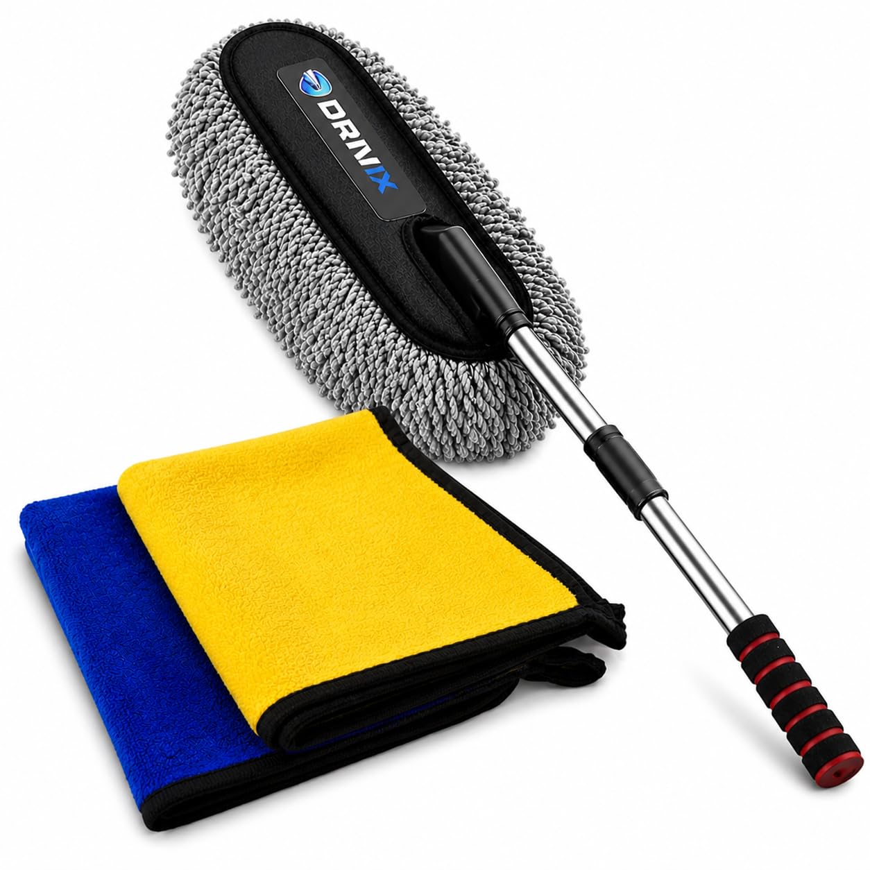 Car Cleaning Combo Kit – Microfiber Car Duster with Extendable Handle + 500 GSM Microfiber Cloth (Pack of 2) | Scratch-Free Cleaning Kit for Car Interior & Exterior-image-22