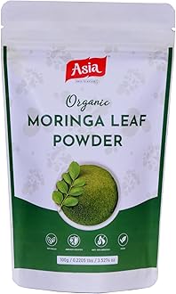 Asia Organic Moringa Powder – 100% Pure & Natural Superfood | USDA Organic Certified | 100g | Supports Glowing Skin, Healthy Hair, Energy, Immunity & Digestion | Vegan & Non-GMO