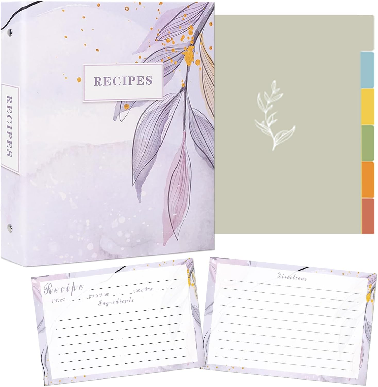 Recipe Binder 3 Ring Binder Recipe Book with Plastic