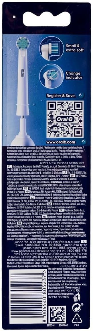 Oral-B Kids 3+ Replacement Tips for Electric Toothbrush for Children Over 3 Years Old with Spiderman Heroes, Set of 4 Soft Cartridges for Delicate Gums