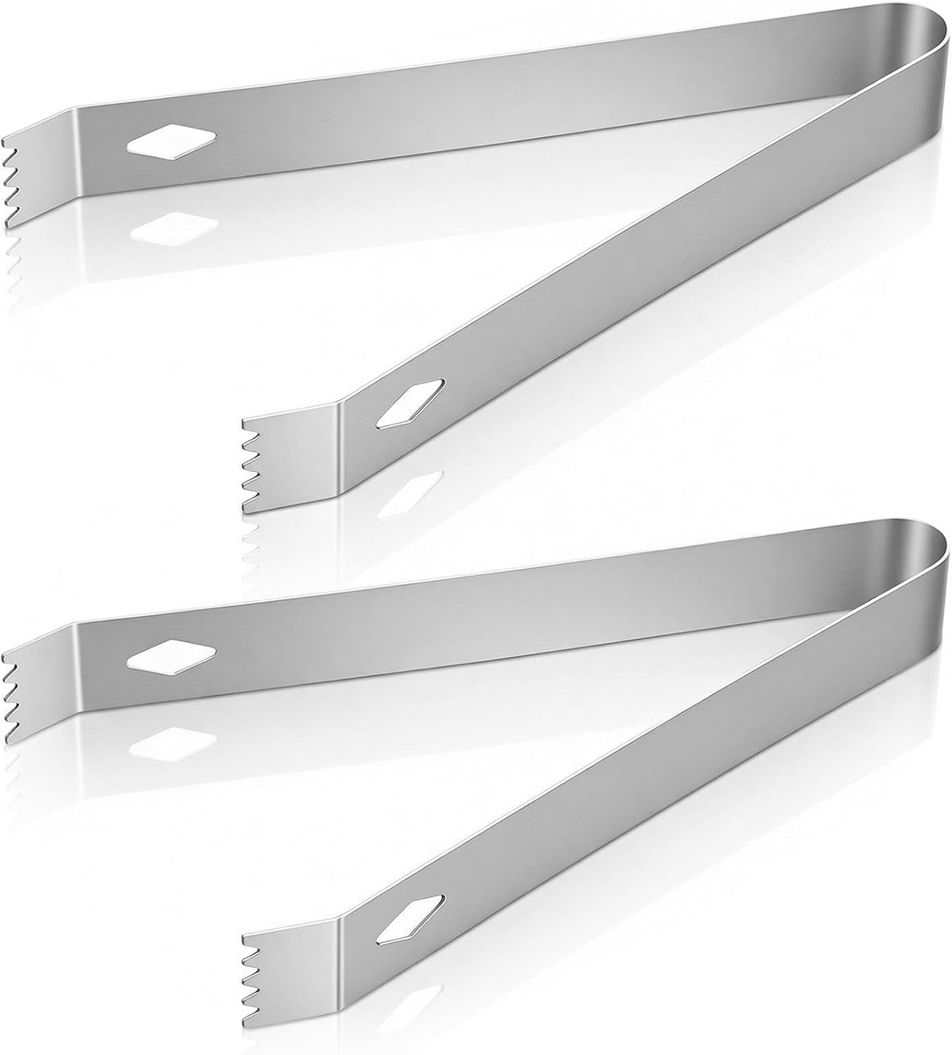 2 Pack Small Tongs for Cooking, Stainless Steel 6 Inch with Teeth