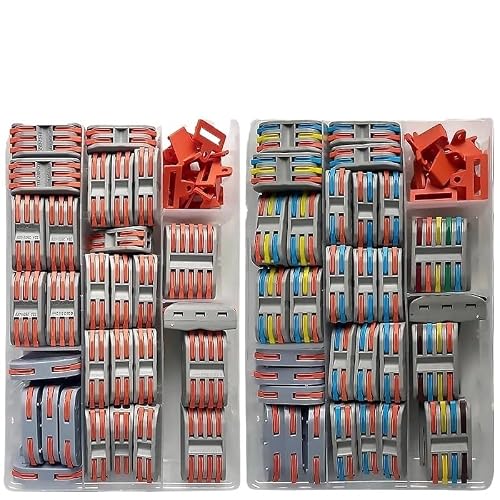 AARTERZZA Quick Multi-Circuit Splicing Butt Wire Connector Terminal Block Compact Electrical Connectors Home Junction 222 223 Boxed(A kit (64pcs))