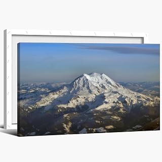 Mount Rainier View Poster Retro Printing Decor Painting Wall Art Aesthetic Living Room Kitchen Home Decoration Background Framed24x16inch