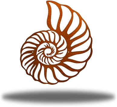 Riverside Designs Nautilus Shell Coastal Beach Metal Steel Wall Art | Made in USA | Multiple Colors and Sizes 24", Copper