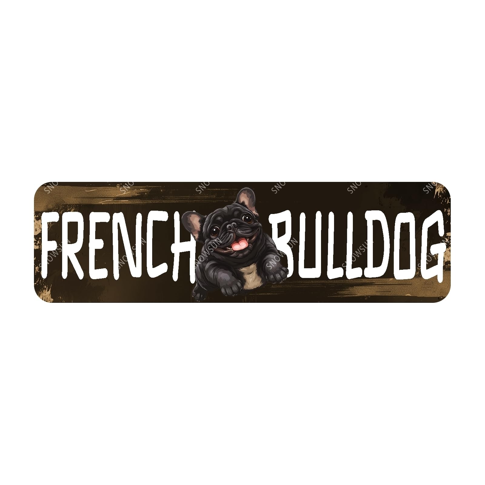 French Bulldog Dog Street Tin Sign Aluminum Metal Sign Funny Vintage Dog Wall Decor for Home Farmhouse Bar Cafe Fence Yard Decor 4x16 Inch