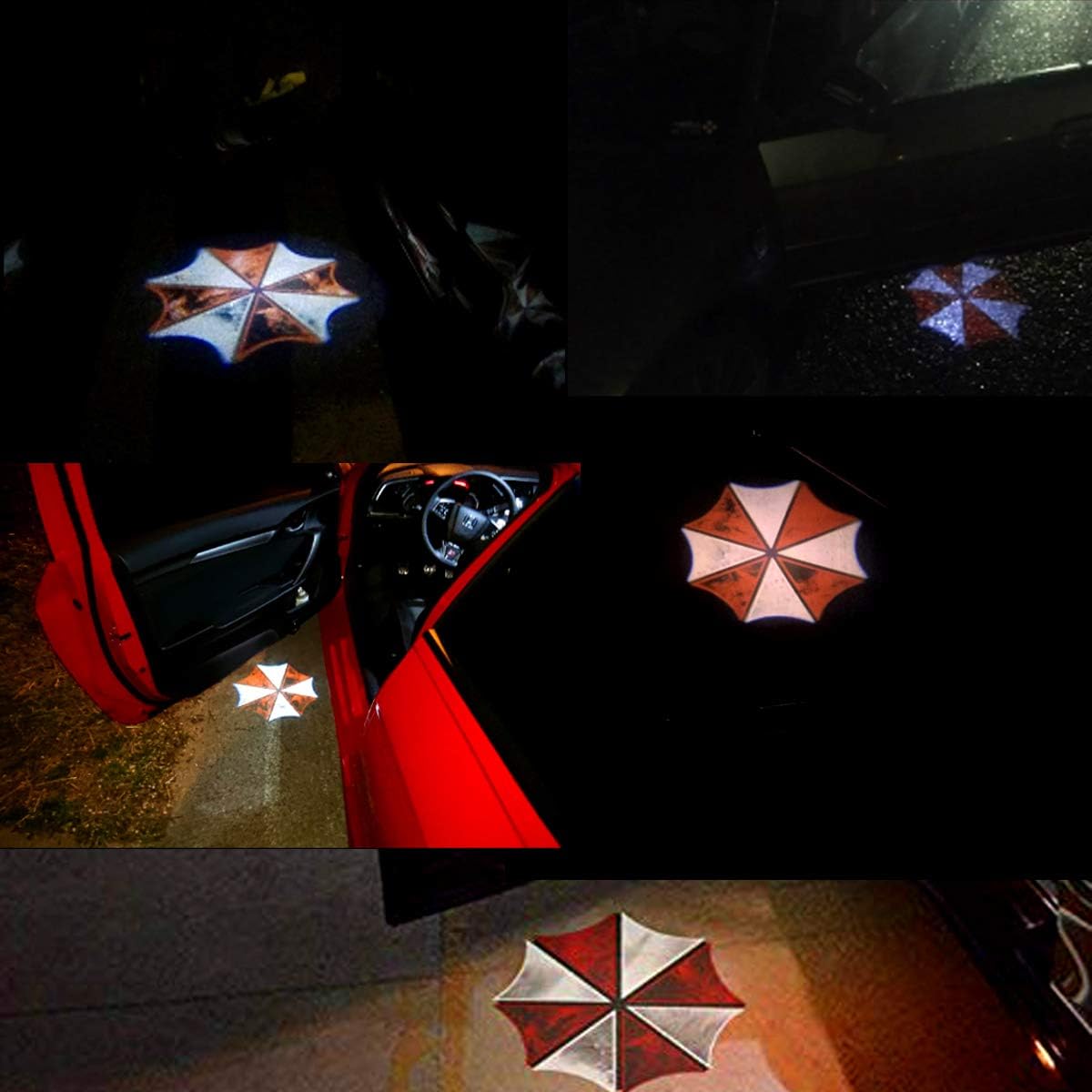 Umbrella Corporation Emblem LED Magnetic Welcome Shadow Lights Car Door Panel Las er Projector Lamps (Pack of 2)