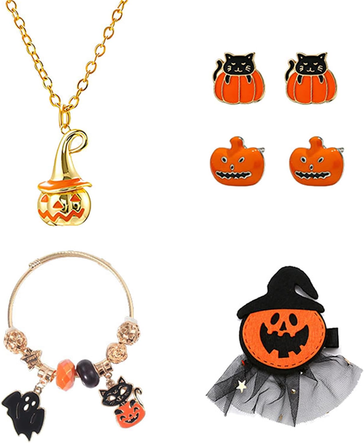 coadipress Pumpkin Jewelry Set for Women Pumpkin Necklace Earring