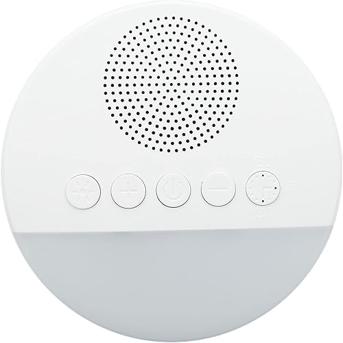 Dispositivo de ruido blanco, máquina de dormir recargable por USB con luz nocturna, 20 sonidos relajantes y 3 ajustes de temporización, máquina