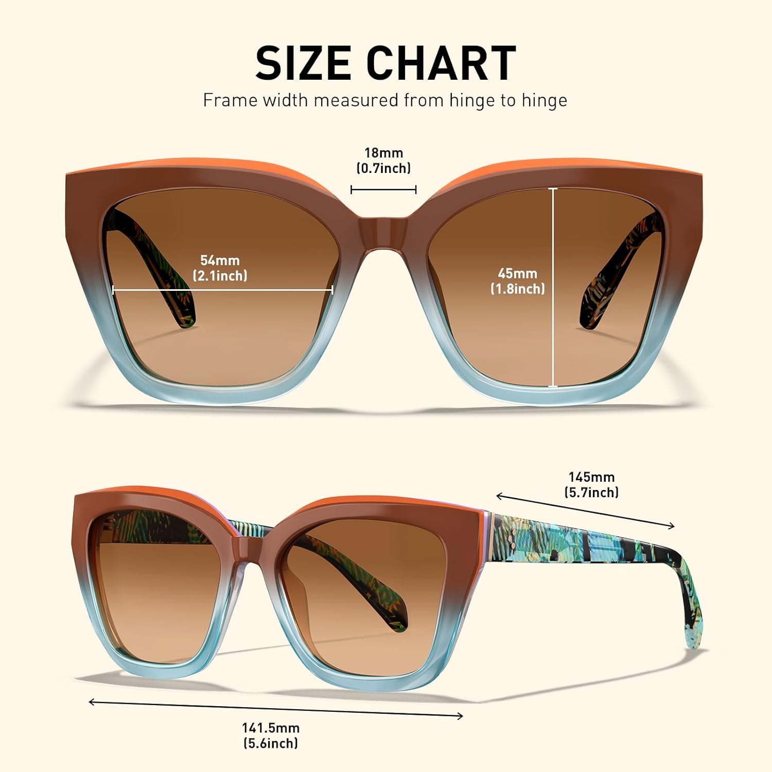 AVAWAY Womens Polarized Cat Eye Sunglasses UV400 with Case, Lightweight Trendy Acetate Frame, Comfort for Driving