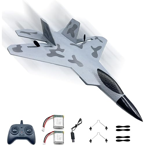 F22 RC Fighter Jet Plane,Remote Control Airplane for Kids Over 12 with 2 Batteries,Foam RC Glider Plane Toys for Boys and Girls