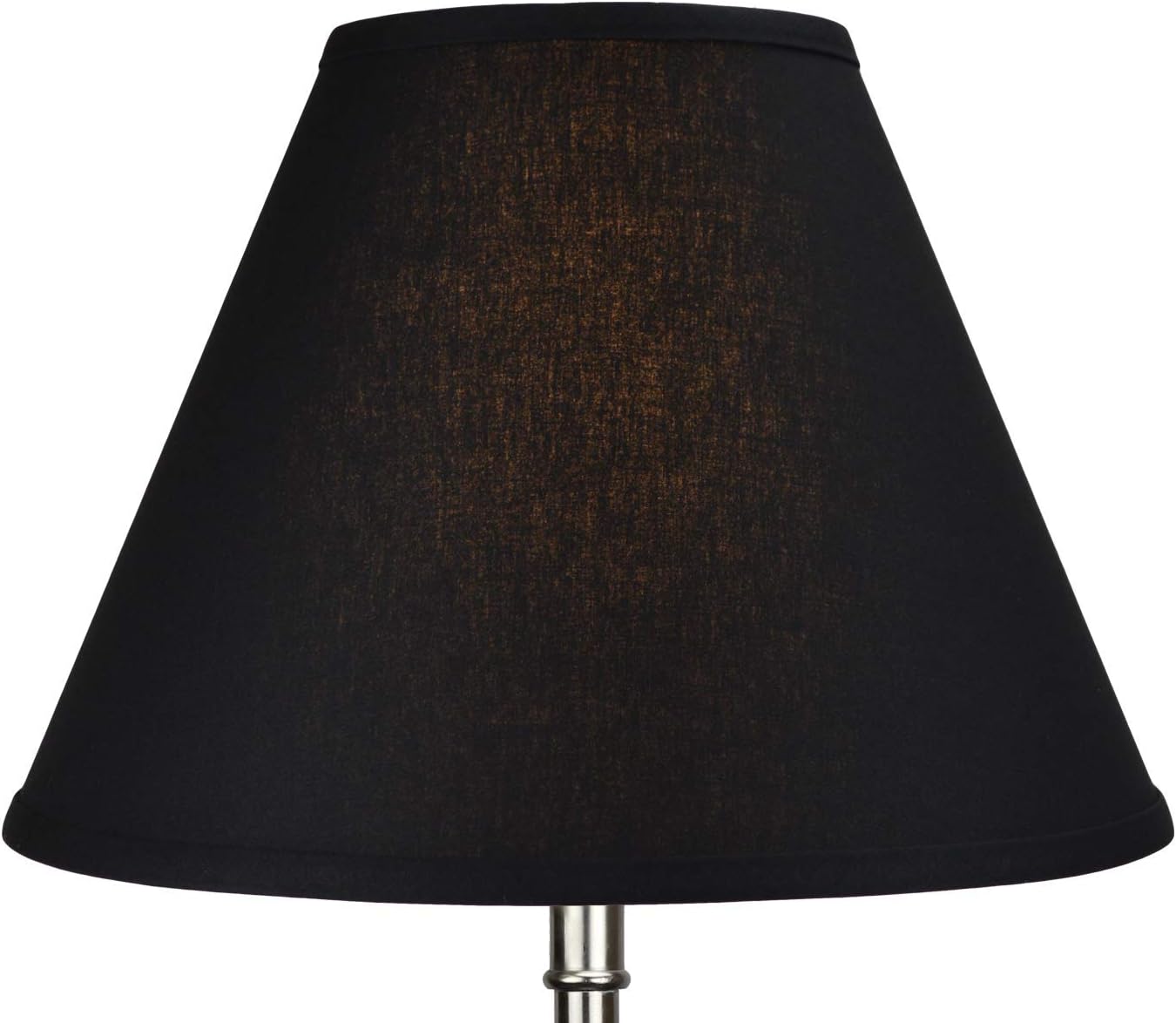 FenchelShades.com Lampshade 6.5" Top Diameter x 15" Bottom Diameter x 11" Slant Height with Washer (Spider) Attachment for Lamps with a Harp (Black)