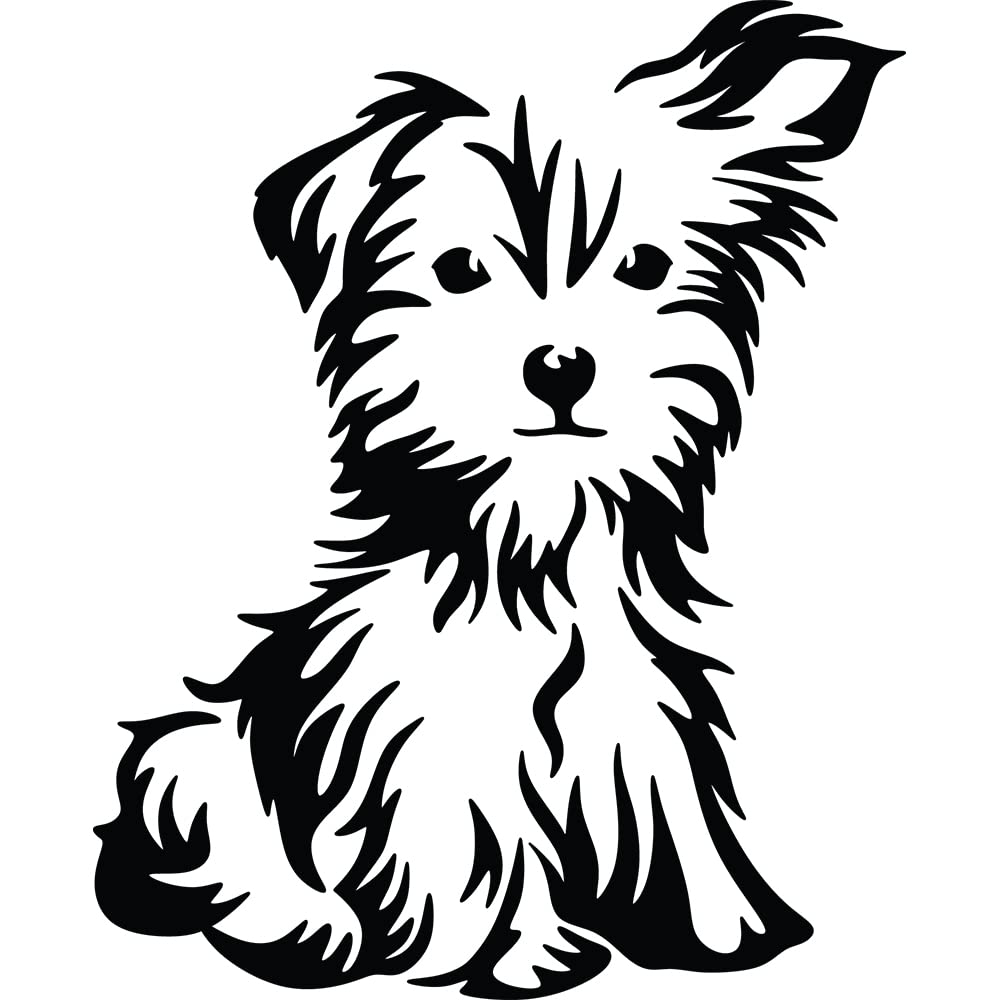 NBFUYorkie Dog Pet Animal 1 (Black) (Set Of 2) Premium Waterproof Vinyl Decal Stickers For Laptop Phone Accessory Helmet Car Window Bumper Mug Tuber Cup Door Wall Decoration