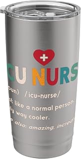 ICU Nurse Definition Hospital RN Medical Intensive Care Unit Stainless Steel Insulated Tumbler