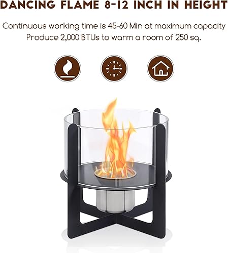 Miniatura 2 de BRIAN & DANY Pozo de fuego de mesa, fogata portátil de mesa, ambiente interior y exterior, hoguera de mesa, hogar, patio, balcón, regalos para boda,