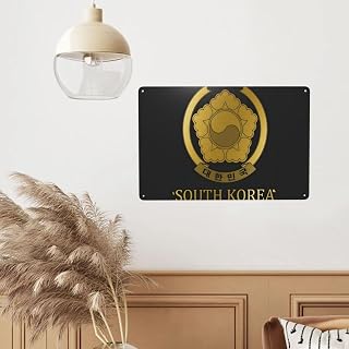DSHDFJKSK South korea korean flag logo Iron Poster Painting Tin Sign Wall Decor For Cafe Bar Pub Home Beer Decoration Crafts