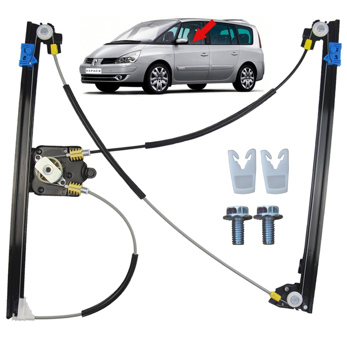 STARKIT PERFORMANCE Elevalunas compatible para Espace 4 (2002-2014) DELANTERO IZQUIERDO (conductor) 8200017893, 8200017903, 8200424423